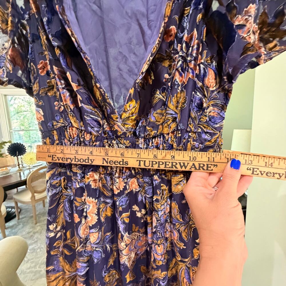 Anthropologie The Somerset Maxi Dress: Velvet Edition Sz XS blue - Picture 8 of 11